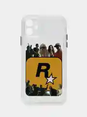 Белый чехол для айфон (iPhone) 11 12 13 14 15 Pro Max , XR силиконовый, принт GTA, ГТА