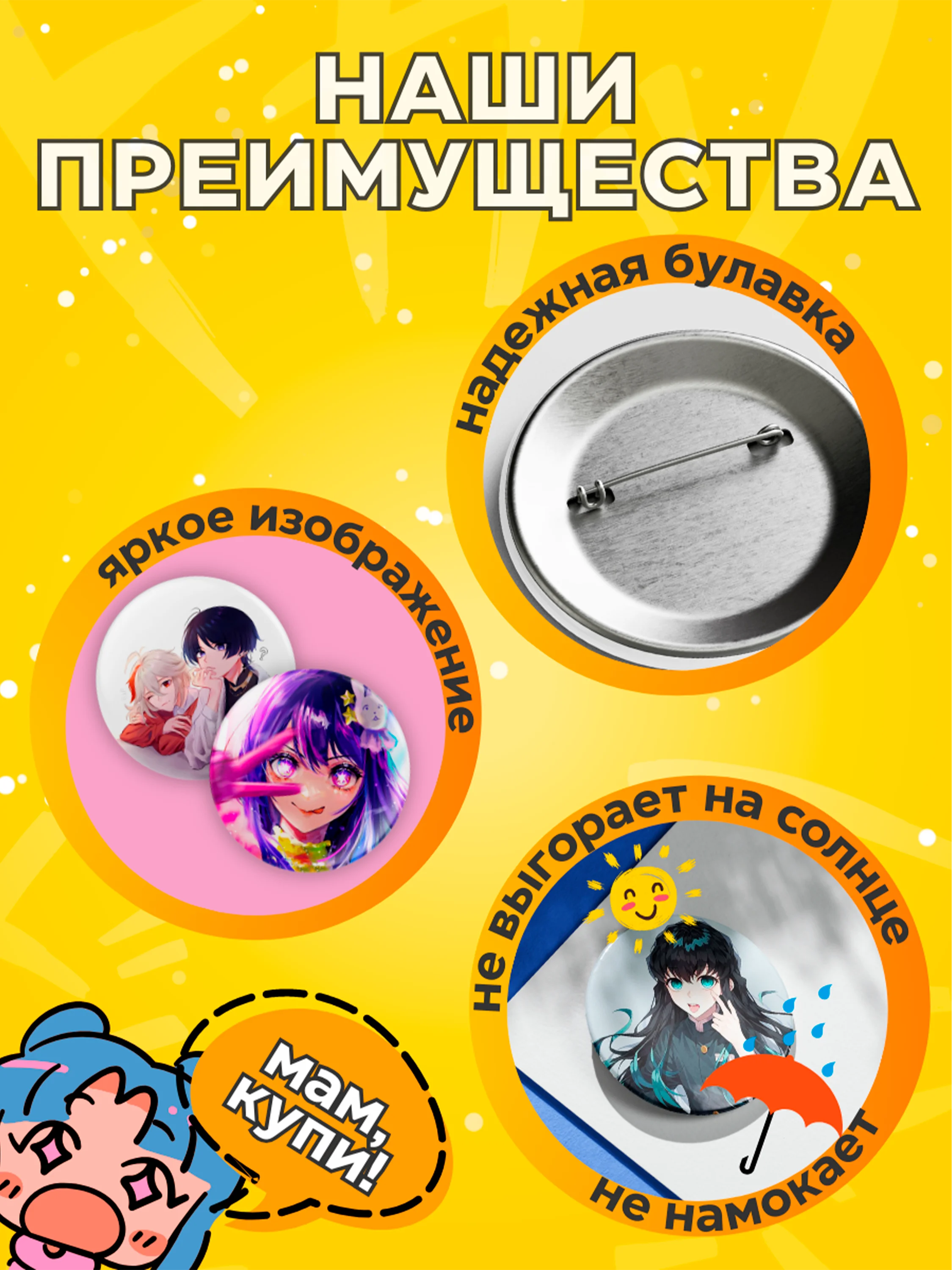 Набор аниме значков
