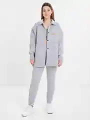 Серый спортивный костюм женский, утепленный, с начесом
