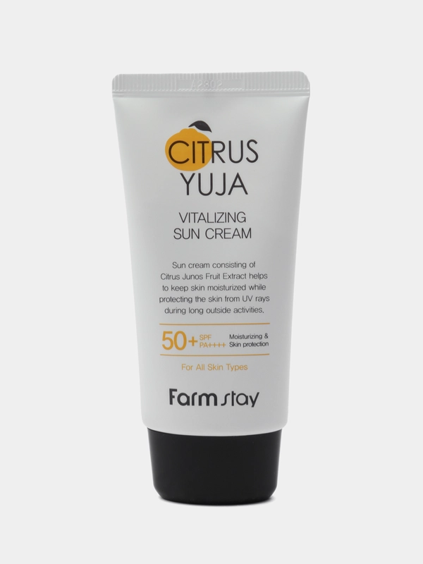 Солнцезащитный крем для лица с экстрактом юдзу Farm Stay Citrus Yuja Vitalizin SPF 50++++