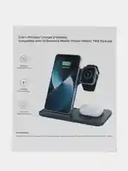 Черный беспроводная зарядка 3 в 1, для iPhone, iWatch, AirPods, Android