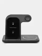 Черный беспроводная зарядка 3 в 1, для iPhone, iWatch, AirPods, Android