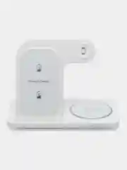 Белый беспроводная зарядка 3 в 1, для iPhone, iWatch, AirPods, Android