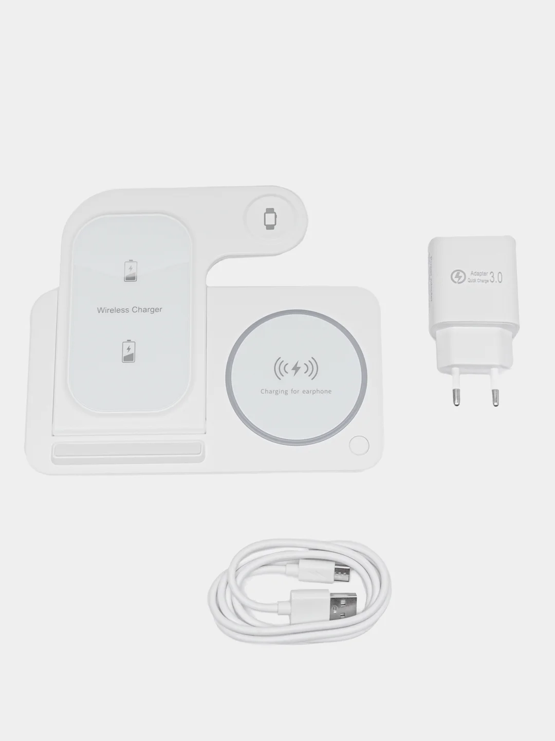 Белый беспроводная зарядка 3 в 1, для iPhone, iWatch, AirPods, Android