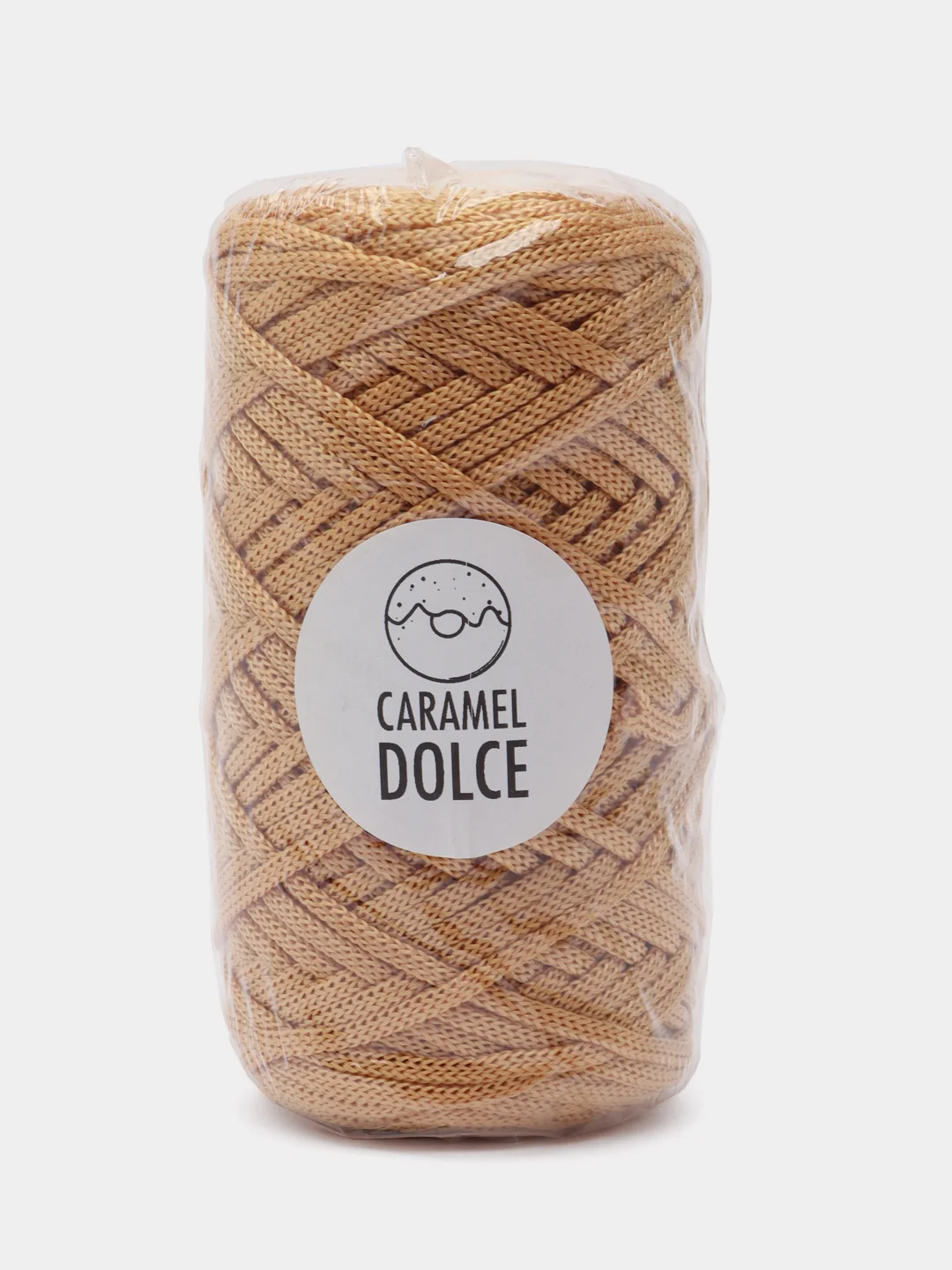 Зелёный хаки шнур Caramel Dolce плоский, 4 мм, 100 м, для вязания и макраме