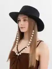 Шляпа женская с жемчужной цепью для фотосессии