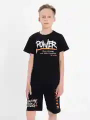 Черный комплект, костюм для мальчика (футболка и шорты) 8-12 лет 100% хлопок BONITO KIDS