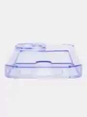 Лавандовый чехол iPhone 15/14/13/12/11/Pro/Max/Plus/Mini/XR/Xs/6/8/7SE с карманом для карт прозрачный