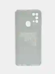 Светло-синий силиконовый чехол на Samsung Galaxy M31 / Самсунг M31 с рисунком, защита камеры