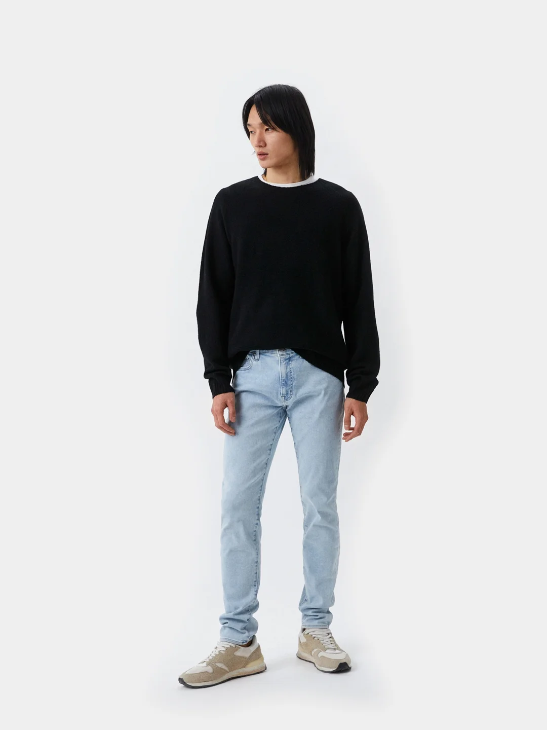 Голубой джинсы UNIQLO ультраэластичные 29/L34 голубые