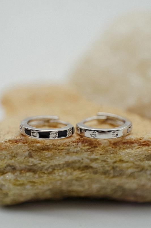 Серьги кольца парные - 9 мм, 4 шт, повседневные