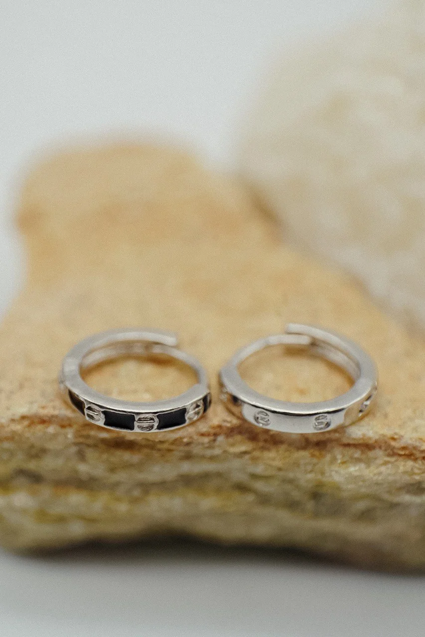 Серебряный серьги кольца парные - 9 мм, 4 шт, повседневные