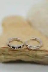 Серебряный серьги кольца парные - 9 мм, 4 шт, повседневные