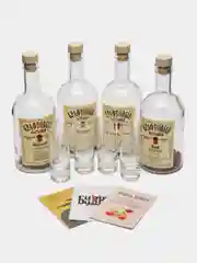Подарочный набор для приготовления настоек с рюмками, подарок мужчине, 4 бутылки, 4 рюмки