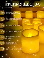 Желтый свеча светодиодная, комплект 24 штуки,  LED декоративная интерьерная
