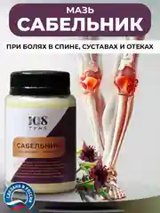 Мазь "Сабельник" болотный при болях в спине, пяточной шпоре, неврологии, 108 трав, 100 г