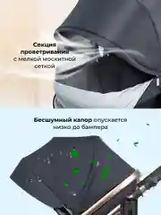 Коляска для новорожденных трансформер 2 в 1 Aimile Original New Gold, черный