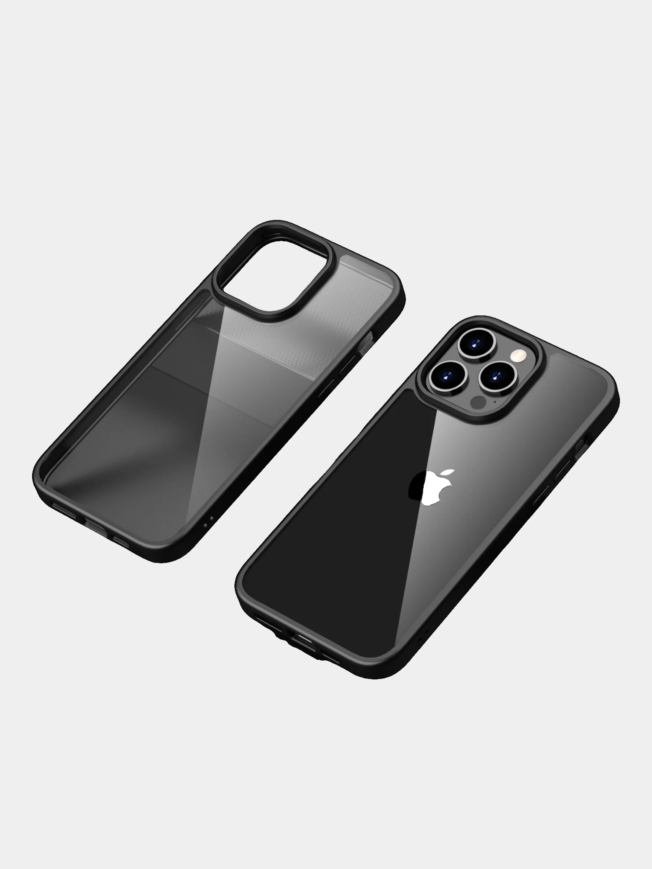 Черный прозрачный чехол для Apple IPhone 15 Pro / 15 Pro Max с силиконовым кантом Crystal Case