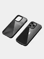 Черный прозрачный чехол для Apple IPhone 15 Pro / 15 Pro Max с силиконовым кантом Crystal Case