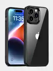Черный прозрачный чехол для Apple IPhone 15 Pro / 15 Pro Max с силиконовым кантом Crystal Case
