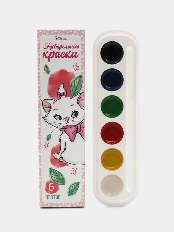Акварель медовая "Кошечка Мари" Коты-аристократы, 6 цветов, в картонной коробке, без кисти