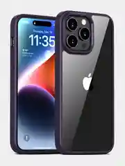 Фиолетовый прозрачный чехол для Apple IPhone 15 Pro / 15 Pro Max с силиконовым кантом Crystal Case