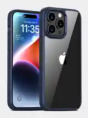 Темно-синий прозрачный чехол для Apple IPhone 15 Pro / 15 Pro Max с силиконовым кантом Crystal Case