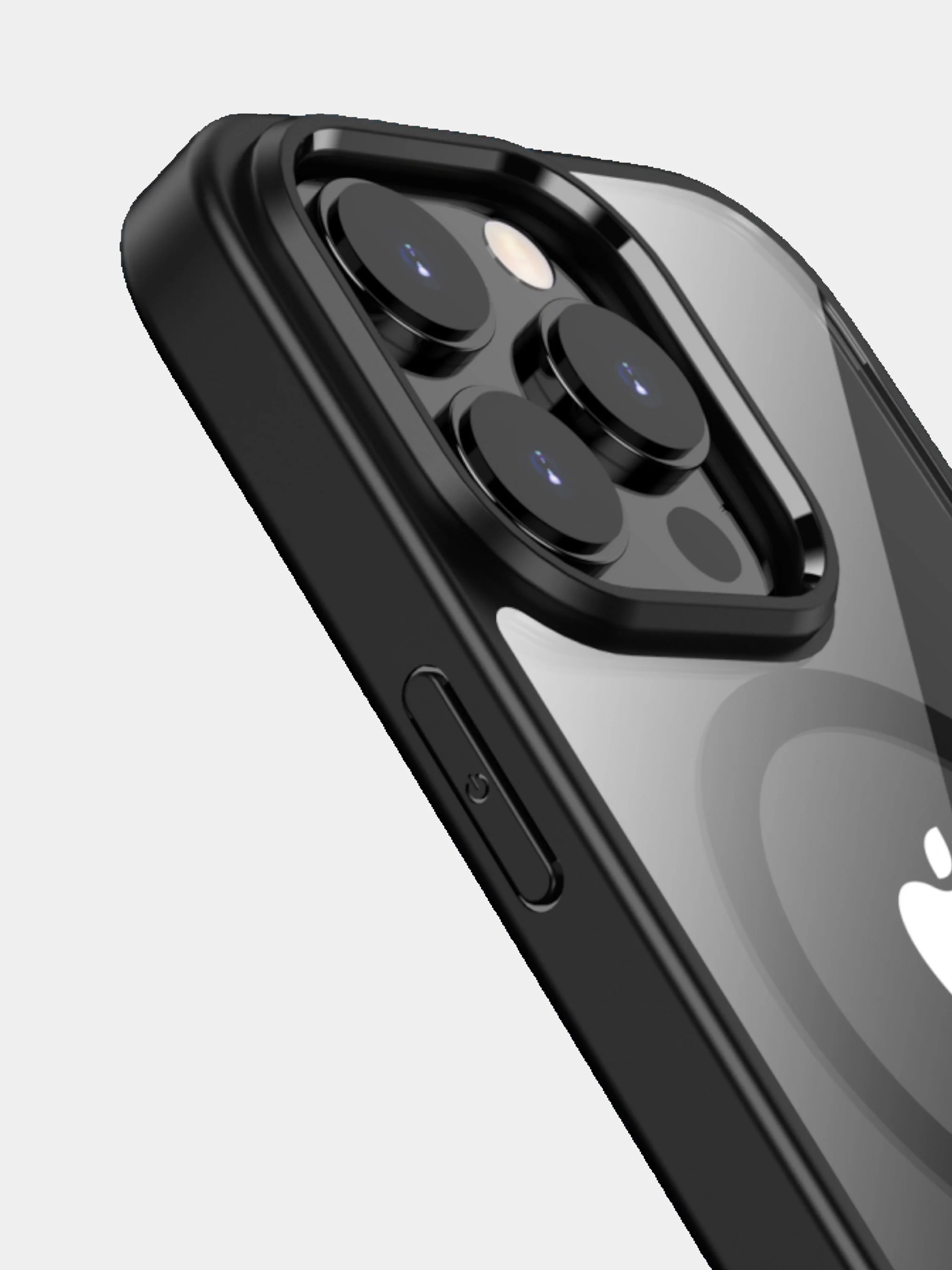 Угольный прозрачный чехол для Apple IPhone 15 Pro / 15 Pro Max с силиконовым кантом Crystal Case