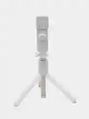 Белый монопод и штатив для селфи с Bluetooth пультом и LED-подсветкой / Селфи палка с триподом
