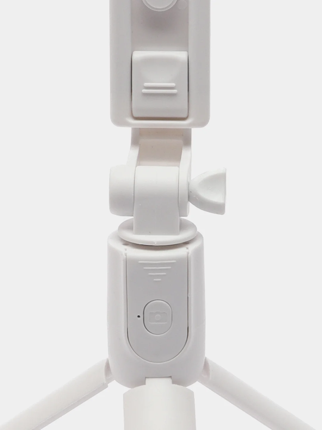 Белый монопод и штатив для селфи с Bluetooth пультом и LED-подсветкой / Селфи палка с триподом