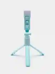 Голубой монопод и штатив для селфи с Bluetooth пультом и LED-подсветкой / Селфи палка с триподом