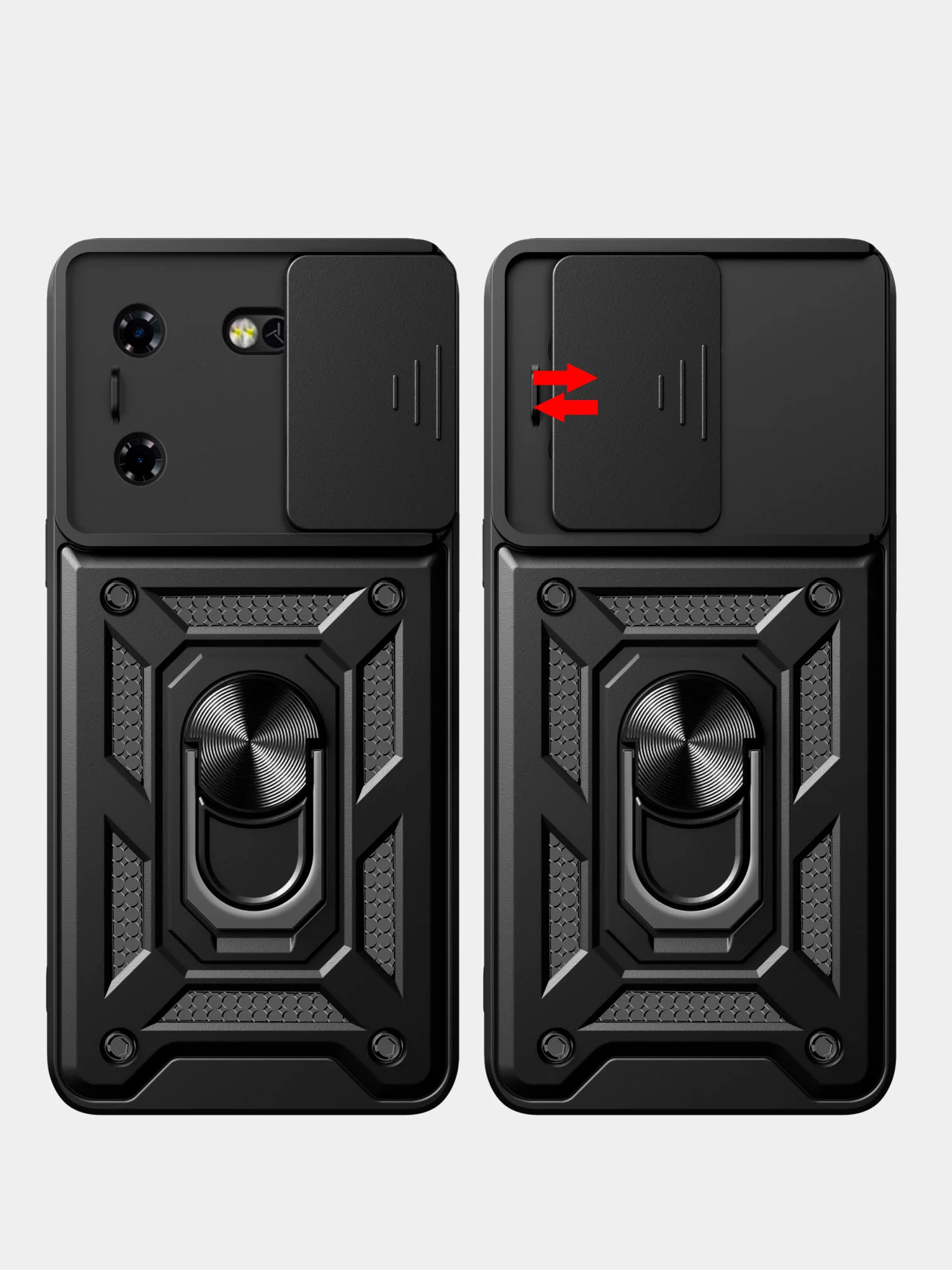 Черный чехол противоударный armors для Tecno Pova 5 / Техно Пова 5 с защитой камеры