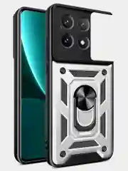 Серебряный чехол противоударный armors для Xiaomi Poco X6 Pro 5G / Поко Х6 Про 5G с защитой камеры