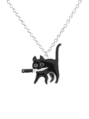 Цепочка унисекс с подвеской кот с ножом