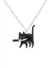 Цепочка унисекс с подвеской кот с ножом