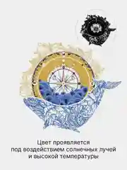 Голубой термонаклейка-хамелеон на одежду, термотрансфер, меняющий цвет, наклейка на футболку