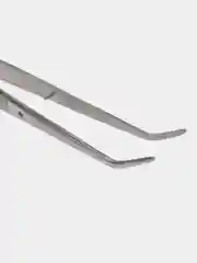 Пинцет REXANT ПРОФИ изогнутый, узкий, с фиксатором, рифленый, 155мм