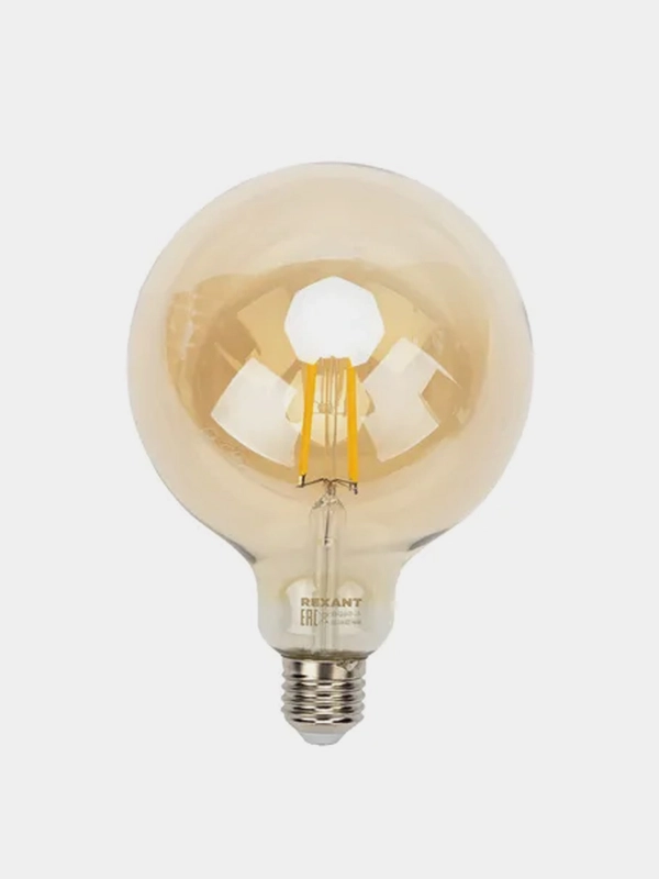 Лампа филаментная REXANT LOFT GLOBE A125, 11,5Вт, 1380Лм, 2400K, E27, диммируемая
