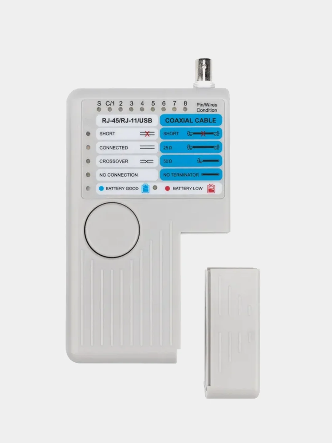 Тестер кабеля REXANT "универсальный 5 в 1", RJ-45+RJ-11/RJ-12+1394+USB+BNC