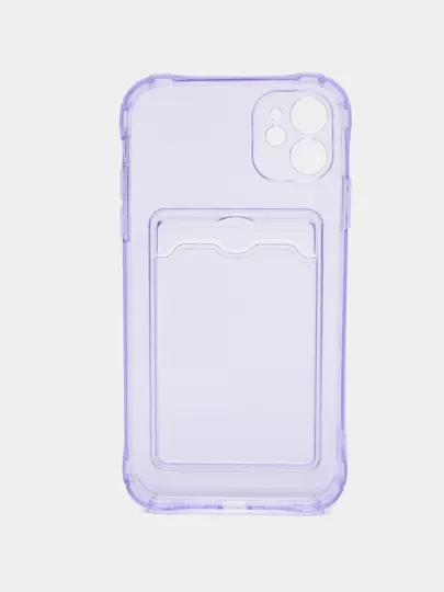 Бирюзовый чехол для iPhone 7/8 Plus/XR/11/12/13/Pro/Pro Max, силиконовый, с карманом для карт