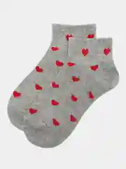 Серый носки женские укороченные, носки женские короткие с принтом,  набор 5 пар