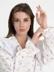 Слоновая кость костюм муслиновый женский, с шортами и рубашкой Izy Wear