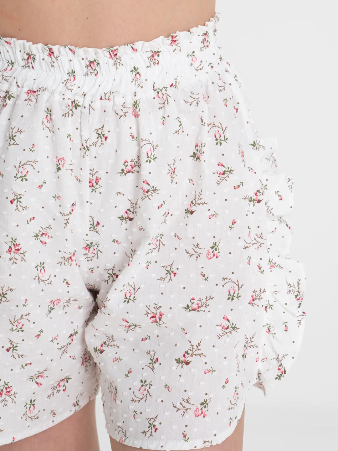 Слоновая кость костюм муслиновый женский, с шортами и рубашкой Izy Wear