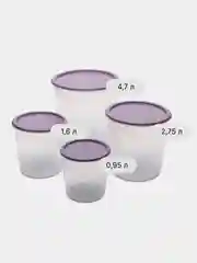 Фиолетовый набор контейнеров Martika, круглые, высокие, 4 штуки