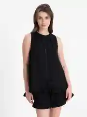 Черный костюм женский летний: топ и шорты