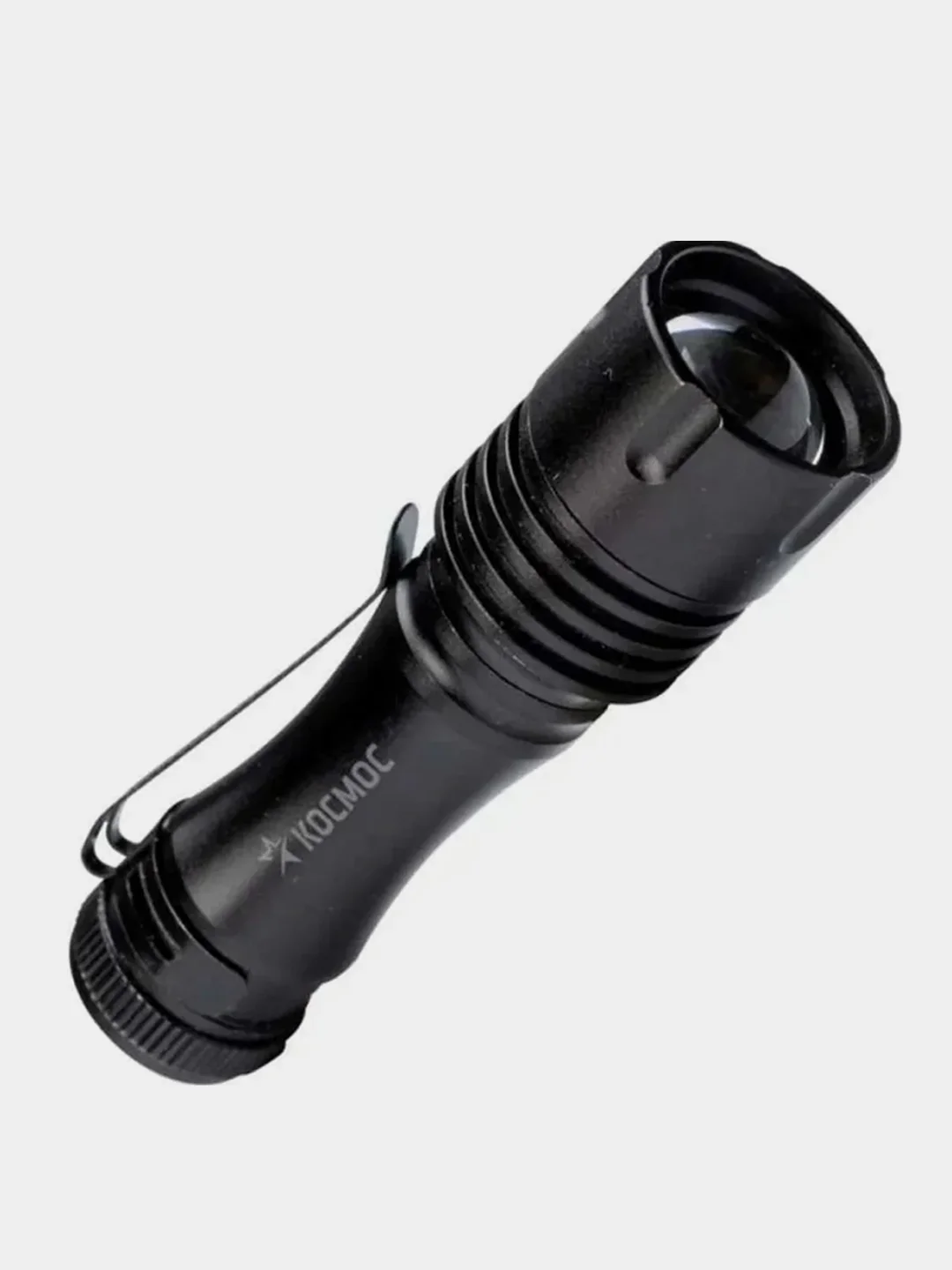 Черный фонарь ручной КОСМОС KOS113Lit, линза, зум, Li-ion 1000mAh