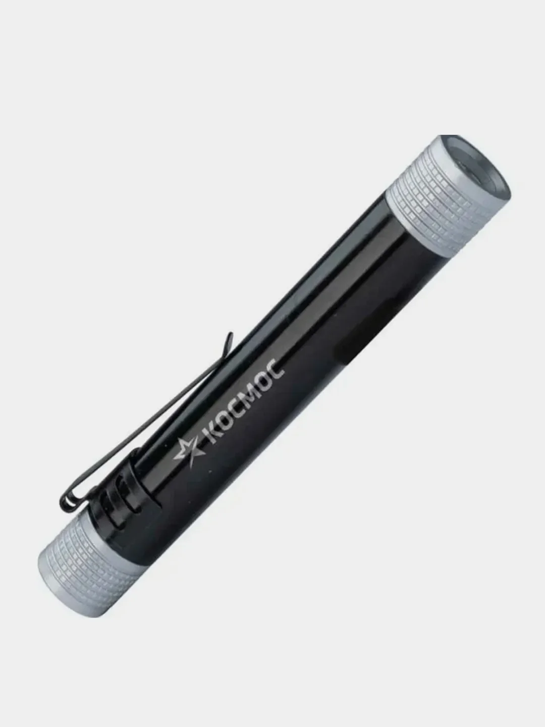 Черный фонарь ручной КОСМОС KOS107B, 0,5 Вт LED, корпус из алюминия, зажим для крепления