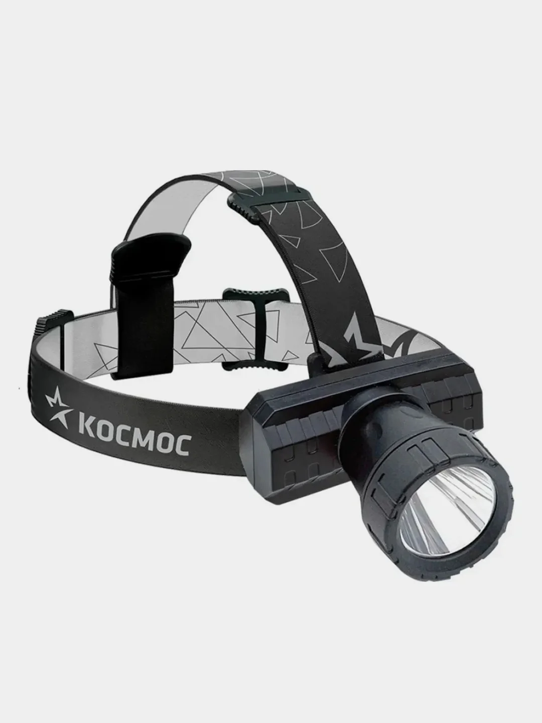 Черный фонарь КОСМОС KocAcHead3W, 3Вт ХРЕ, Li-Ion 1000mAh, зарядка от micro USB