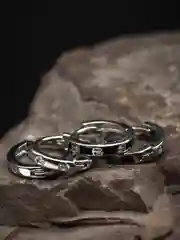 Серебряный серьги кольца парные - 9 мм, 4 шт, повседневные
