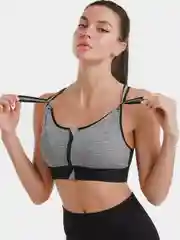 Серый топ бра спортивный для фитнеса, женский топик